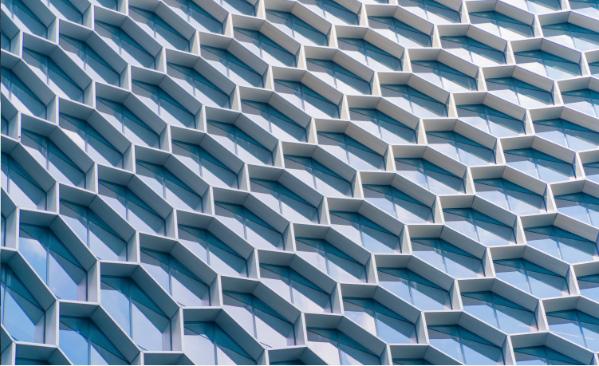 Facade of a modern sky scraper building Facade of a modern sky scraper building